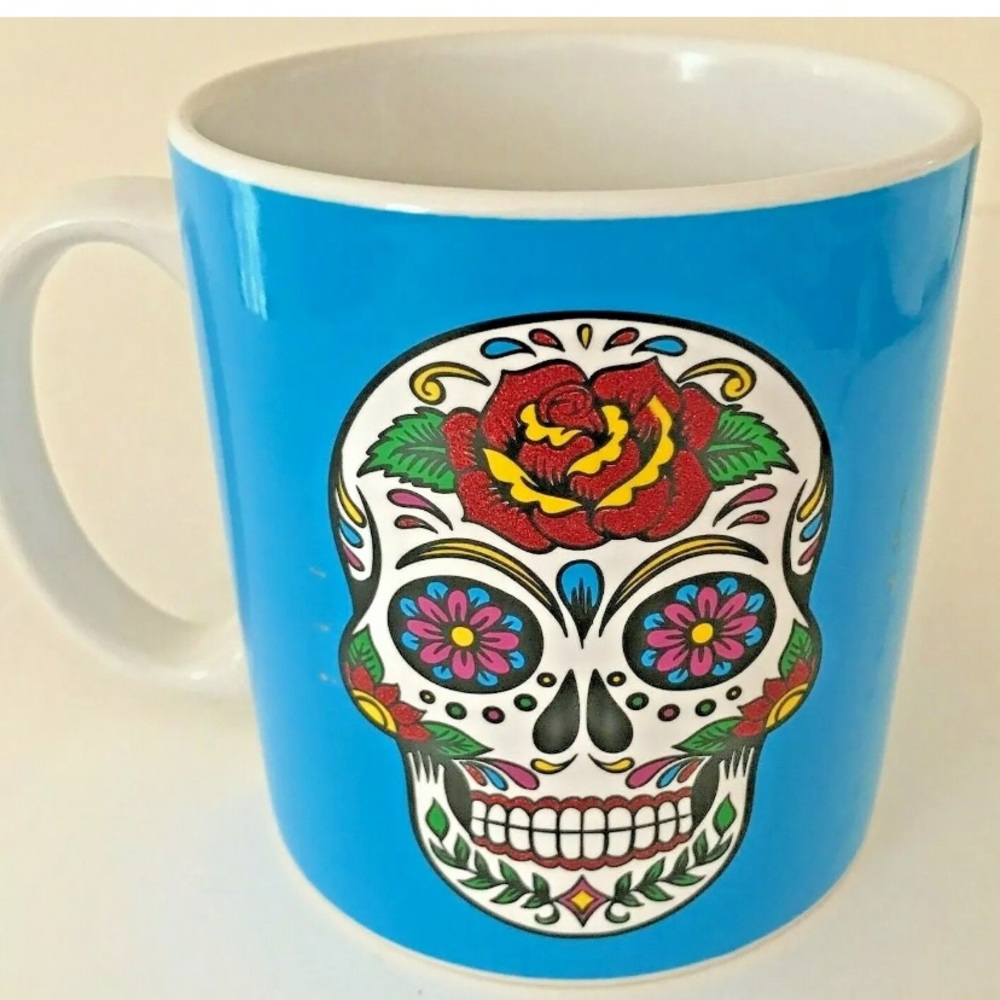 TMD Holdings Sugar Skull New Day Of The Dead Coffee Mug 4.5”